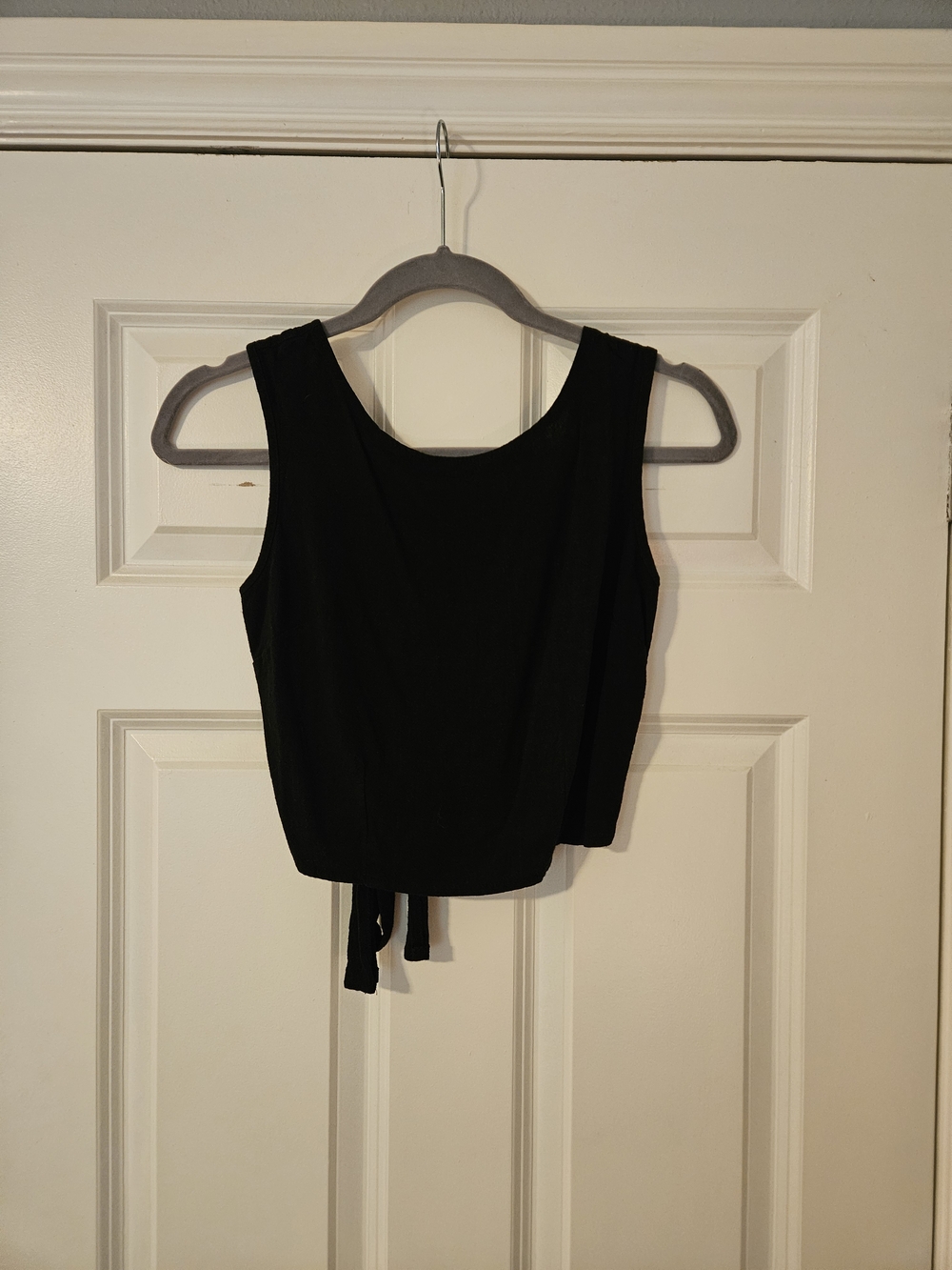 Black Tie Back Crop Top